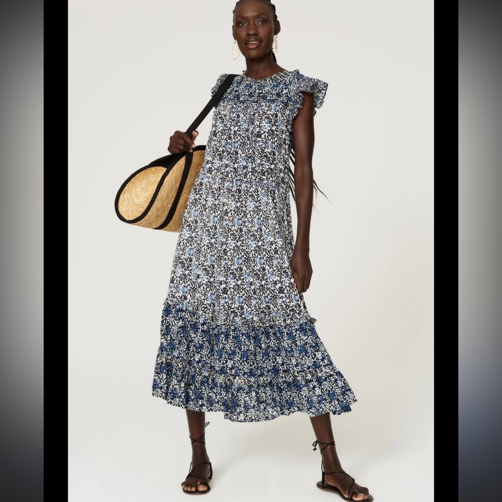 Light Floral Blue and White Women's Skirt